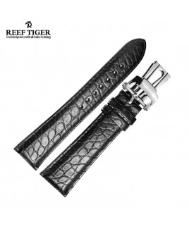 Reef Tiger Alligator Strap - Black