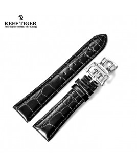 Reef Tiger Genuine Leather Strap - Black