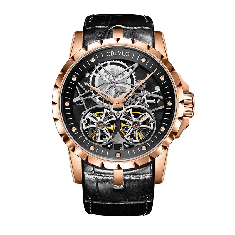 OBLVLO 51mm Rose Gold Steel RM-T-PWB