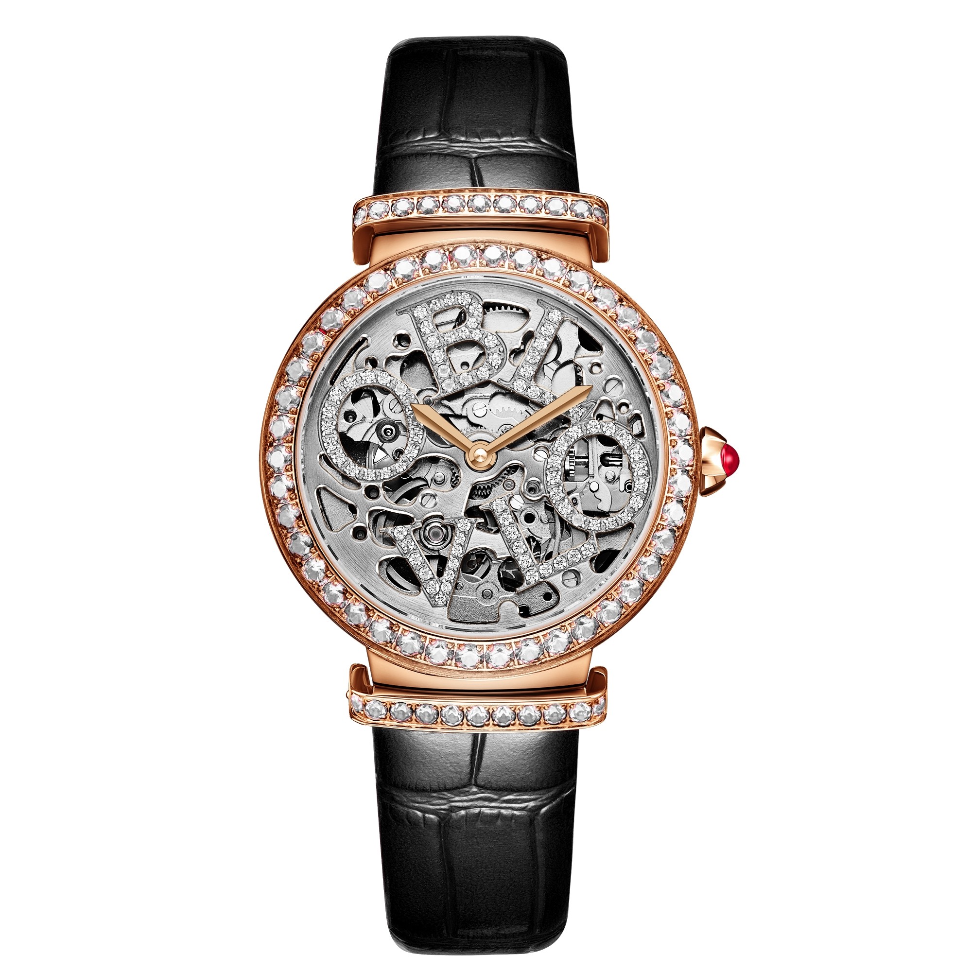 OBLVLO 34mm Skeleton Automatic Ladies Watch BM-PWB