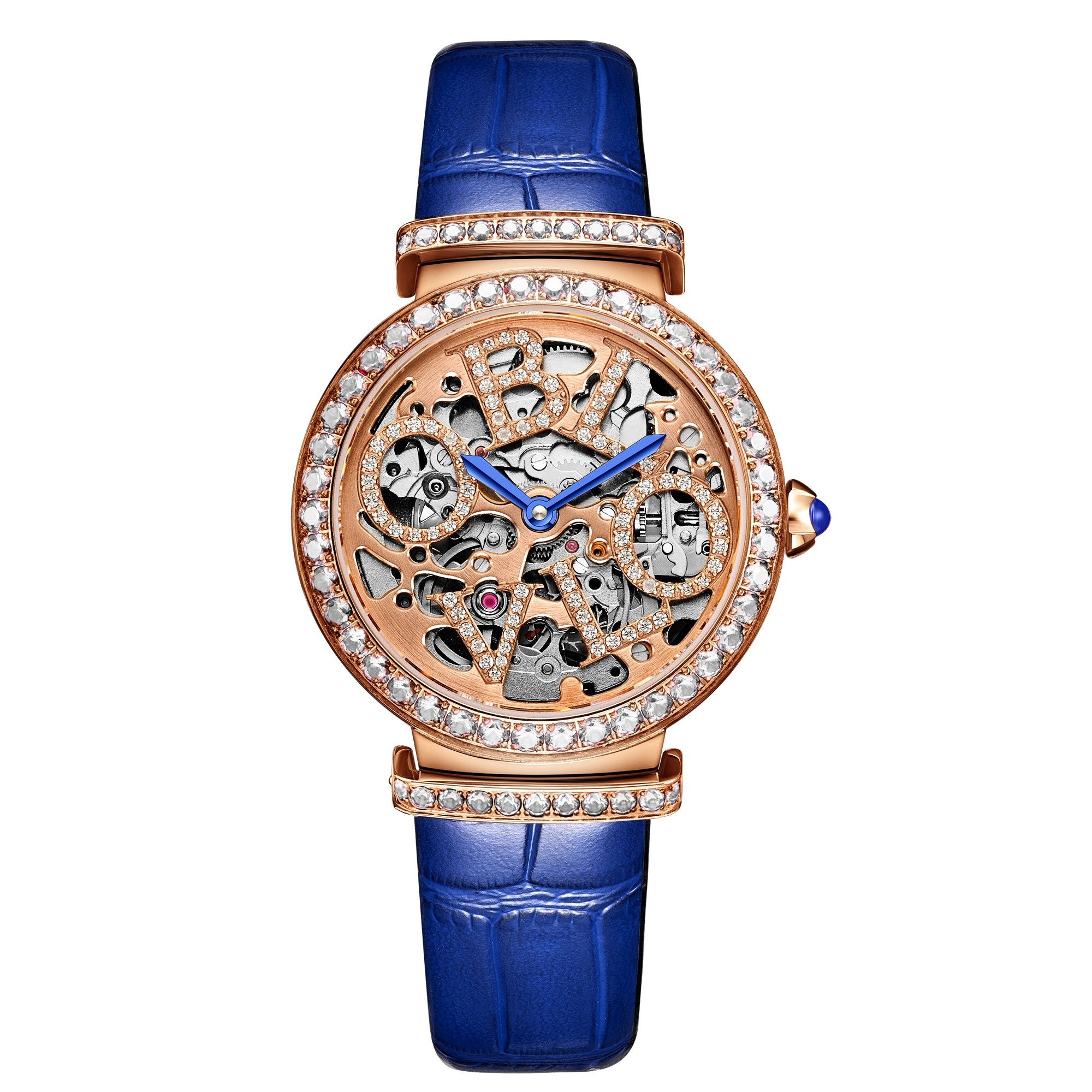 OBLVLO 34mm Skeleton Automatic Ladies Watch BM-PWL