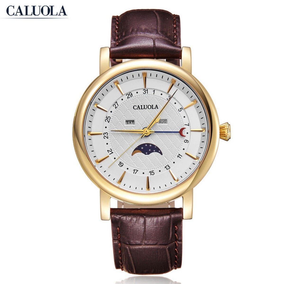 Caluola Men Watch 41mm Yellow Gold CA1174