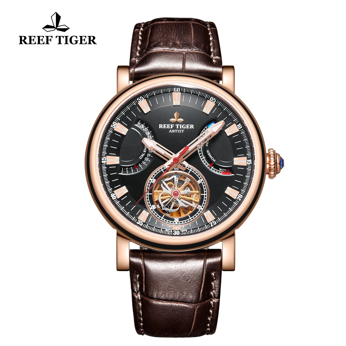 Artist Photographer 44mm Rose Gold Black Dial Brown Leather Strap RGA1950-PBW