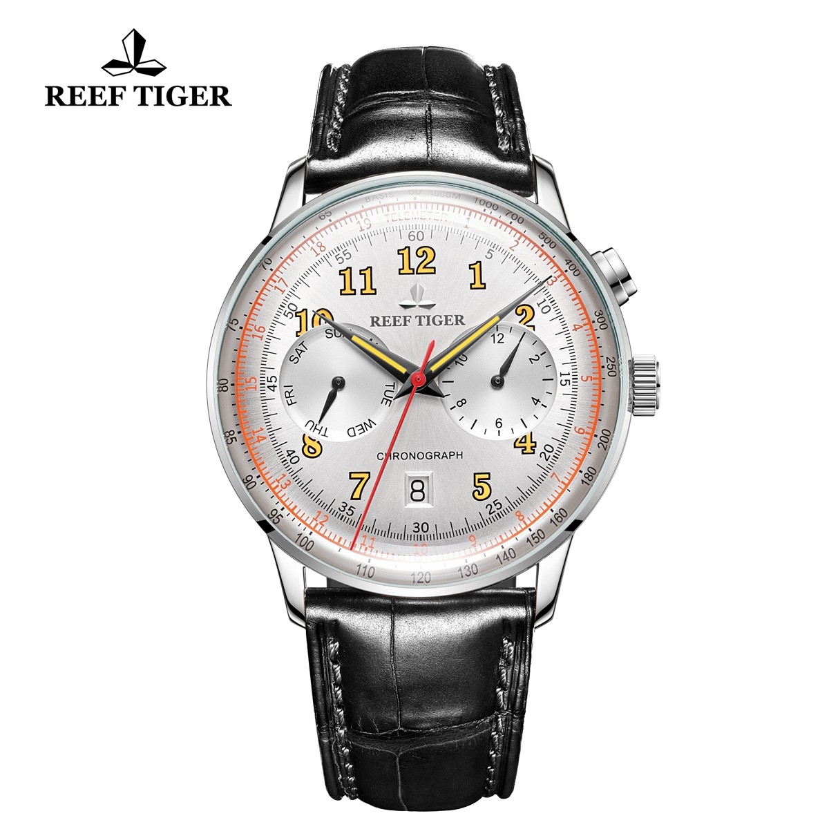 Limited Edition Respect 42mm White Dial Steel Black Leather Strap RGA9122-YWBO